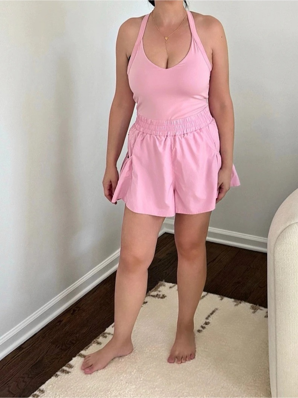 Free People Movement Pink Athletic Romper Size Medium